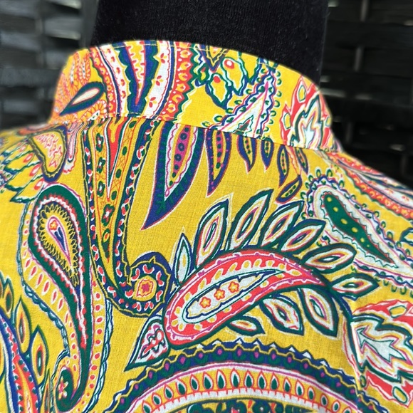 EUC Lauren by Ralph Lauren Paisley Print Top sz 1X - Picture 5 of 6